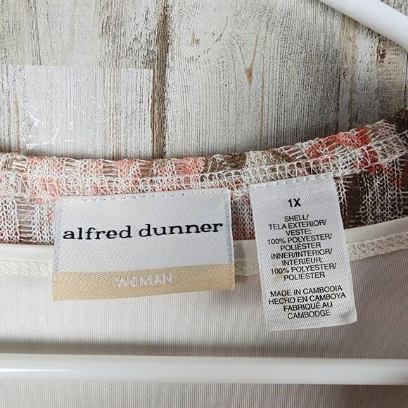 Alfred Dunner 2 Piece Blouse and Jacket Peach Brown Size 1X - Picture 3 of 9